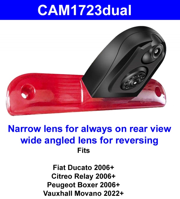 Fiat Ducato, Peugeot Boxer, Citroen Relay dual lens brake light reversing camera